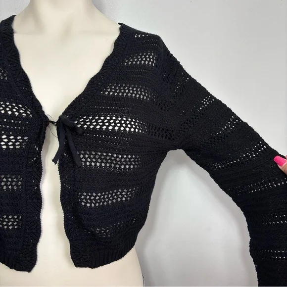 Art class black knit cardigan top - Picture 3 of 5